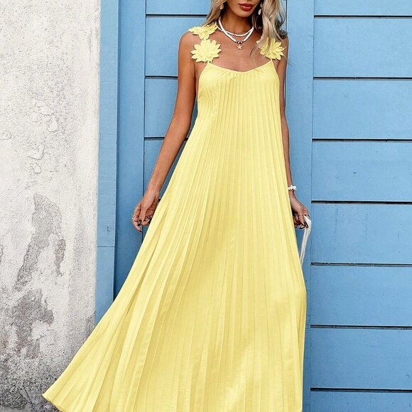 Yellow Party Women's Long Dress - Picture 6 of 6